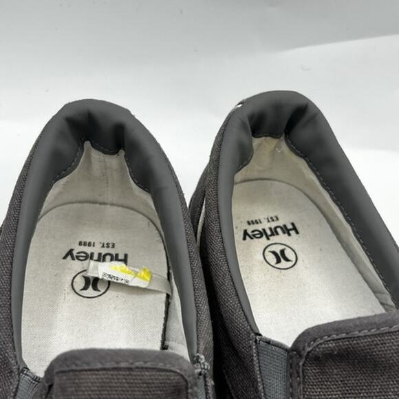 Hurley Mens Arlo Slip On Gray Canvas Size 11 Skateboarding Slip On Shoes Sneaker - Picture 11 of 13